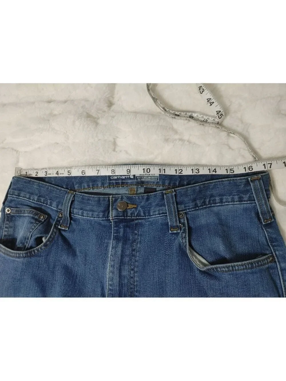 Men's Carhartt Blue Relaxed Fit Straight Jeans Waist 36x32